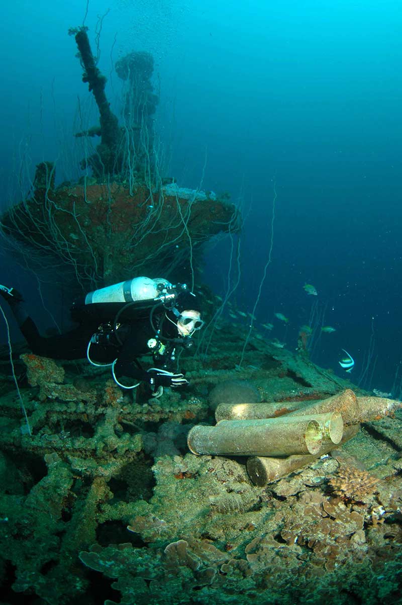 TDI war tank wreck on ocean floor